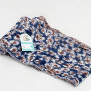 NWT Muk Luks Navy & Brown Leopard Scarf